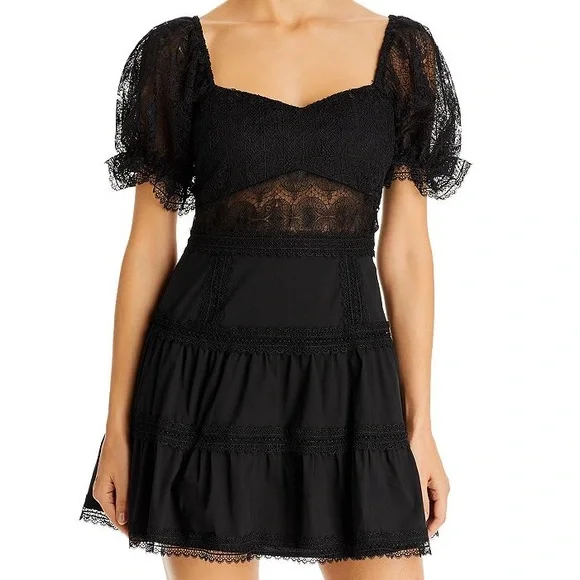 Lucy Paris Women's Short Sleeve Lace Dress - Black - Size XS Lucy Paris Women's Short Sleeve Lace Dress - Black - Size XS